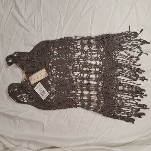 It's Our Time XSmall Brown Crochet Top